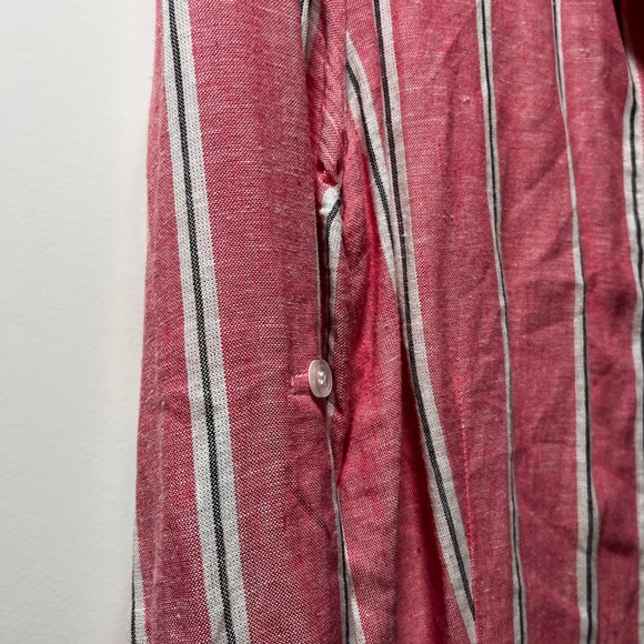 Finley Womens Shirt XL Red White Stripped Button Up Made in USA - Picture 6 of 8